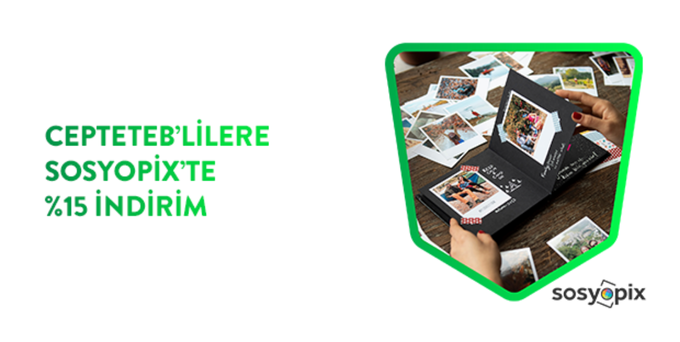 CEPTETEB'lilere Sosyopix'te %15 İndirim!